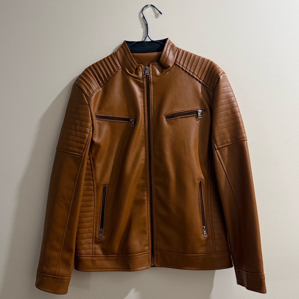Men's Faux Brown Leather Jacket